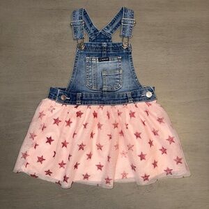 Jordache Denim Overalls with Pink Accents